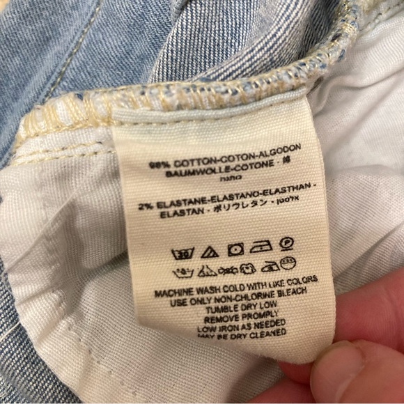 Free People We The Free Blue Ankle Cropped Fringe Jeans, Light Wash, Women’s 25 - Picture 10 of 10